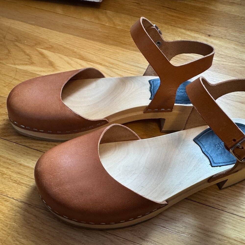 Swedish Hasbeens Covered Sandal Clog  - Nature - 37 - Picture 4 of 10